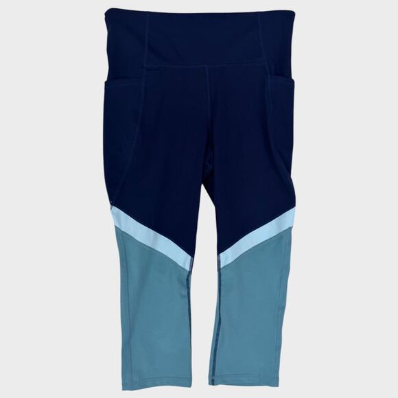 Xersion Leggings Anti-Odor LT Large Tall Capri Navy Blue - Picture 1 of 6